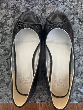 Janie and Jack Black Patent Bow Ballet Flats